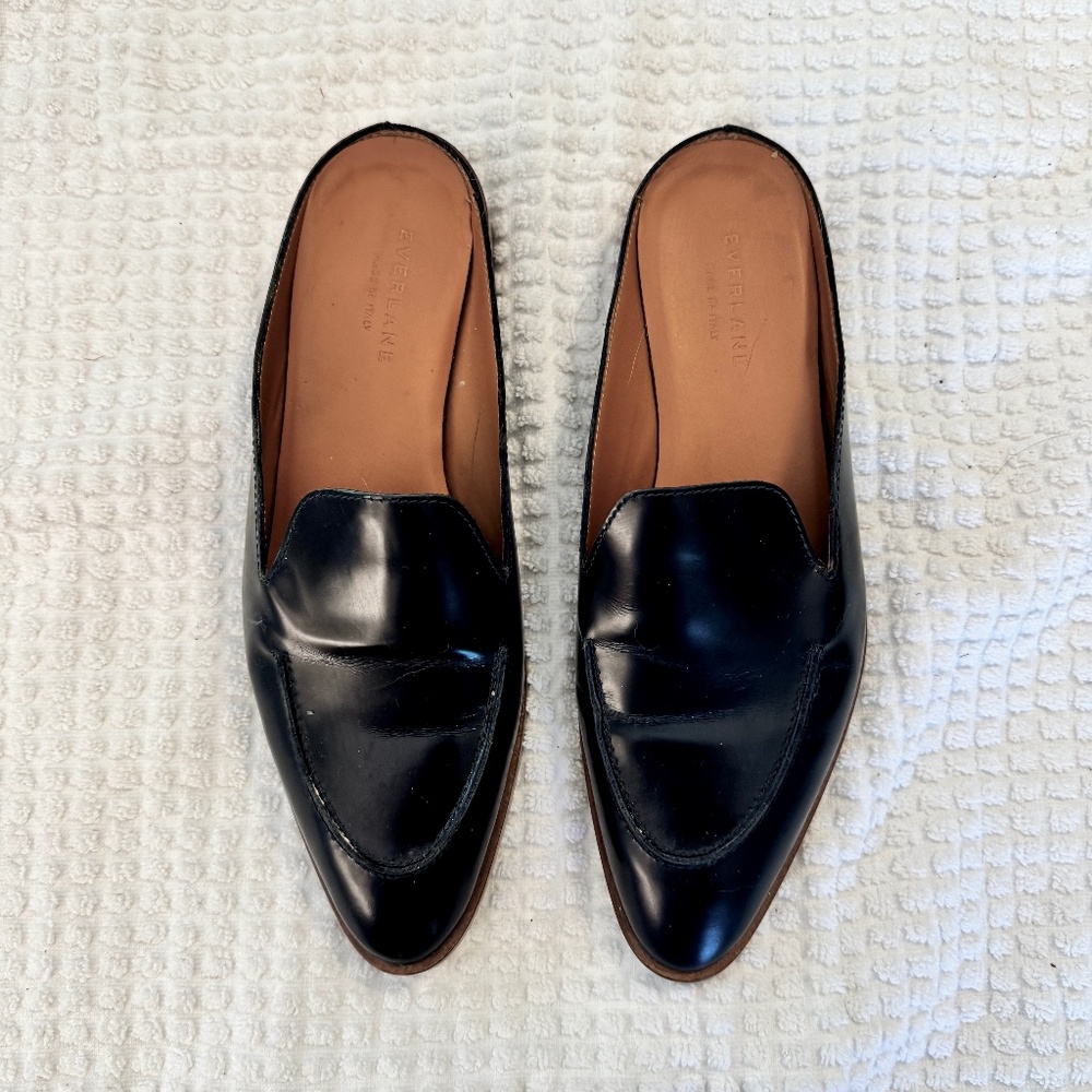 Navy Blue Everlane Loafer Slip On Mules - Size 9.5
